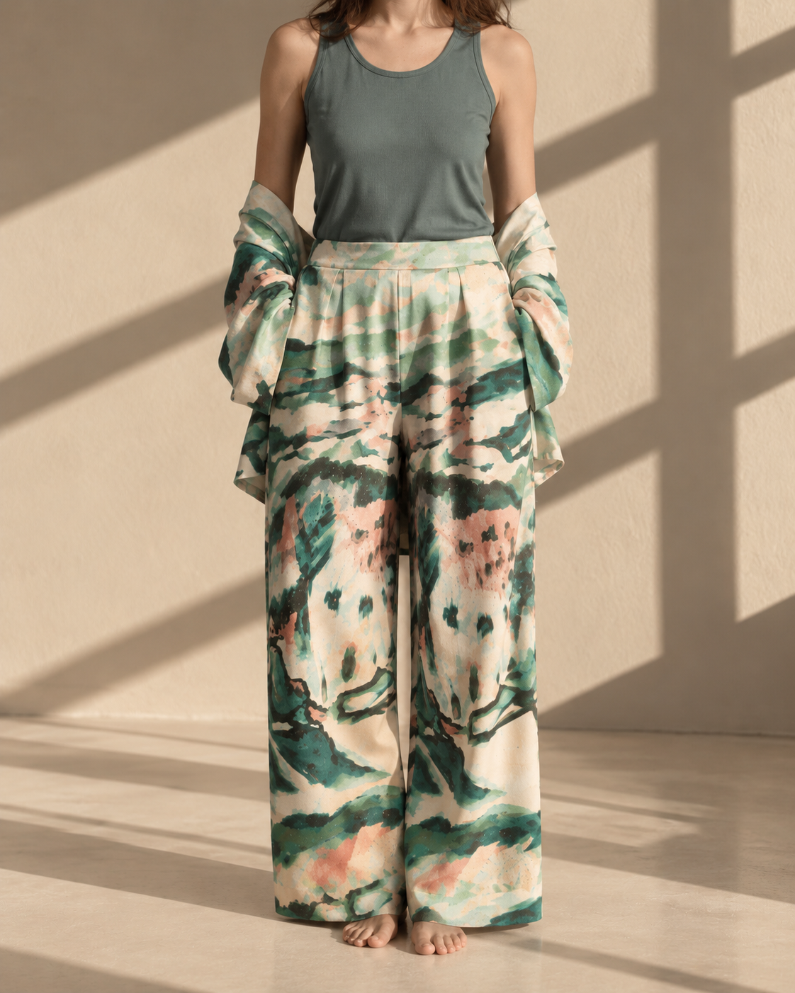 Sage Watercolor 3-Piece Lounge Set
