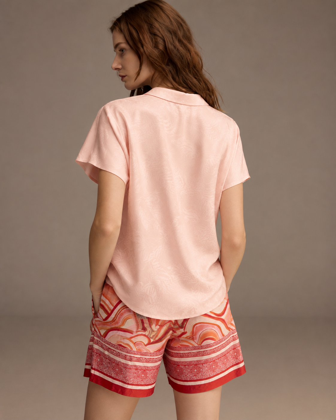 Red Printed Lounge Set
