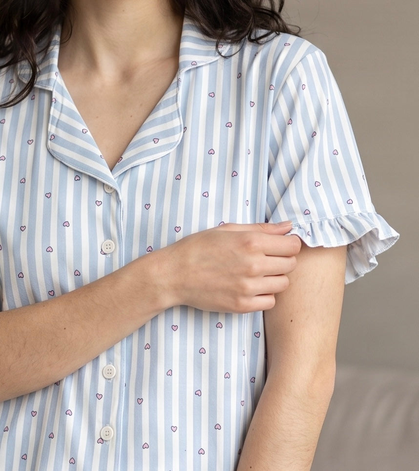 Heart Stripe Pajama Set