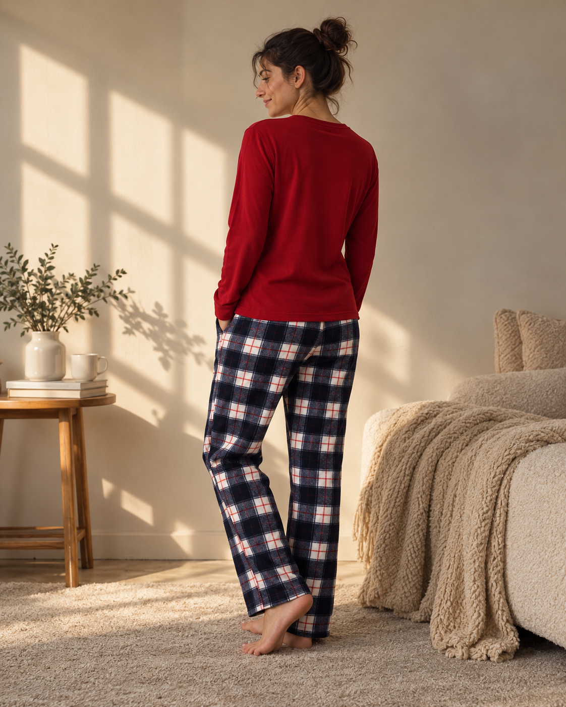 Cozy Moments Plaid Pajama Set