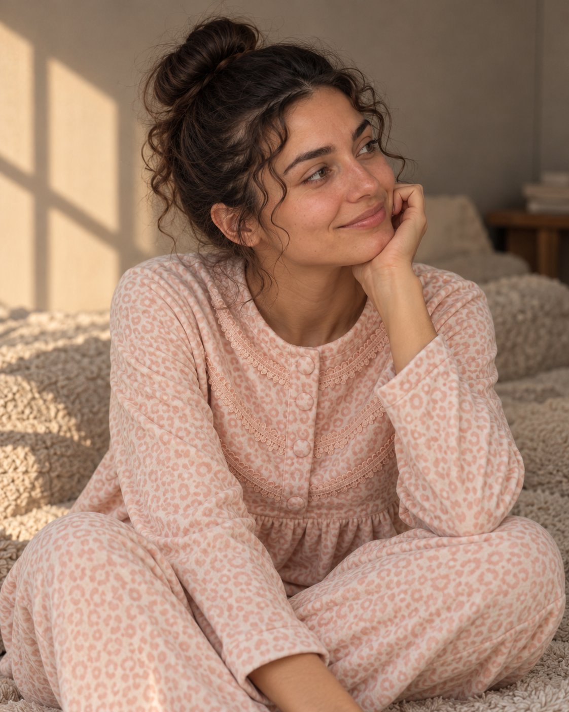Blush Leopard Lace Pajama Set