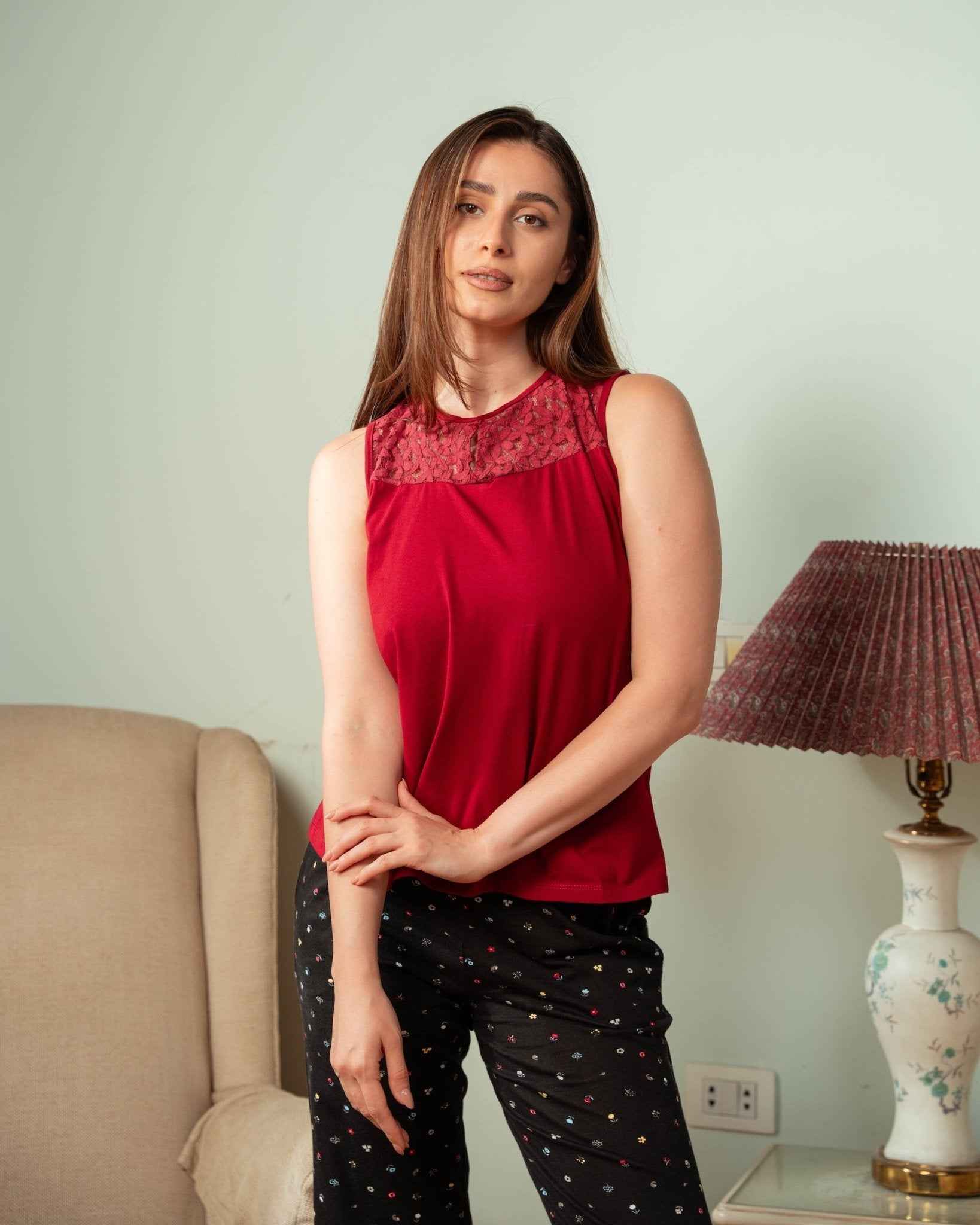 Burgundy Touch Pajama Set