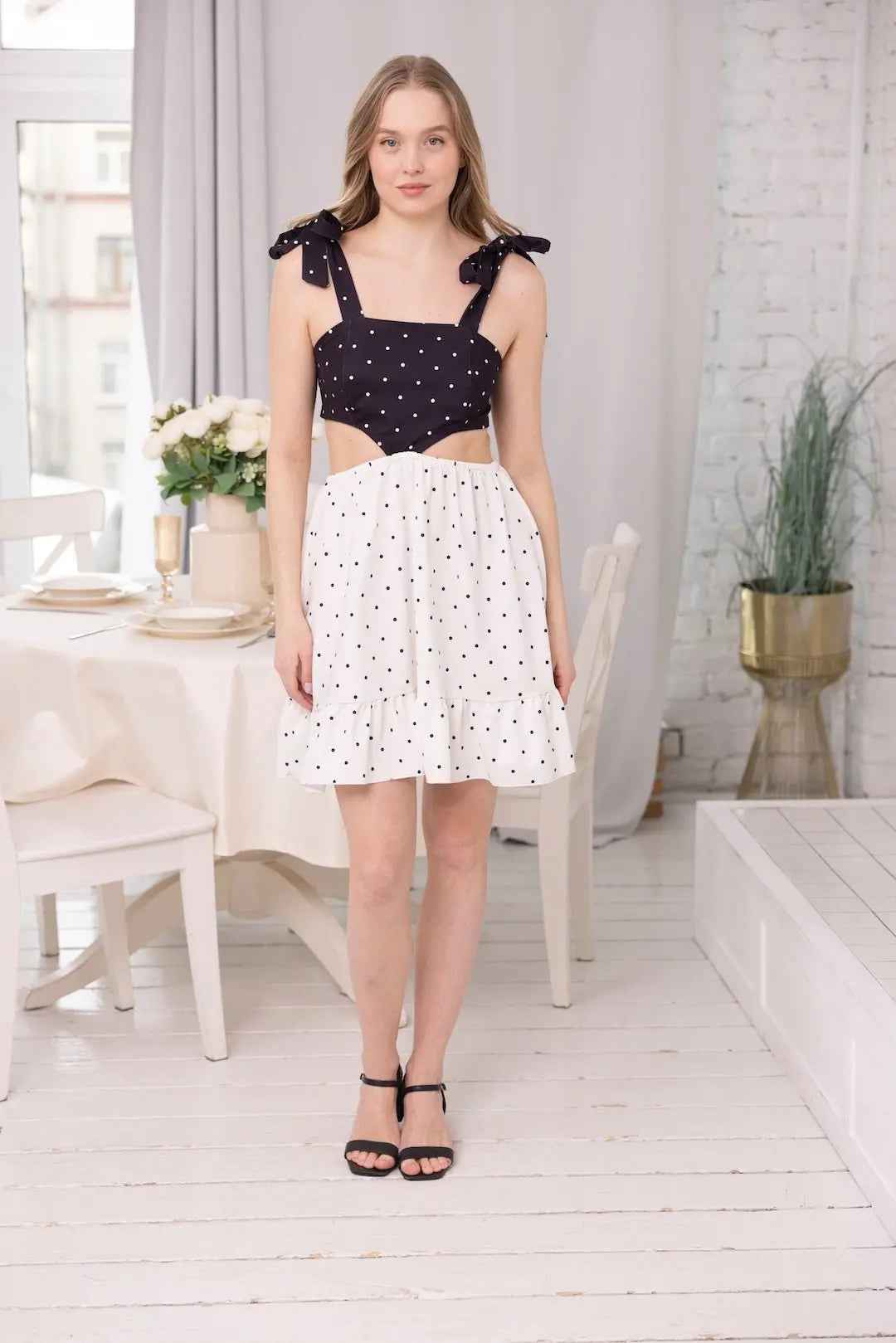 Dot Delight Cut-Out Dress
