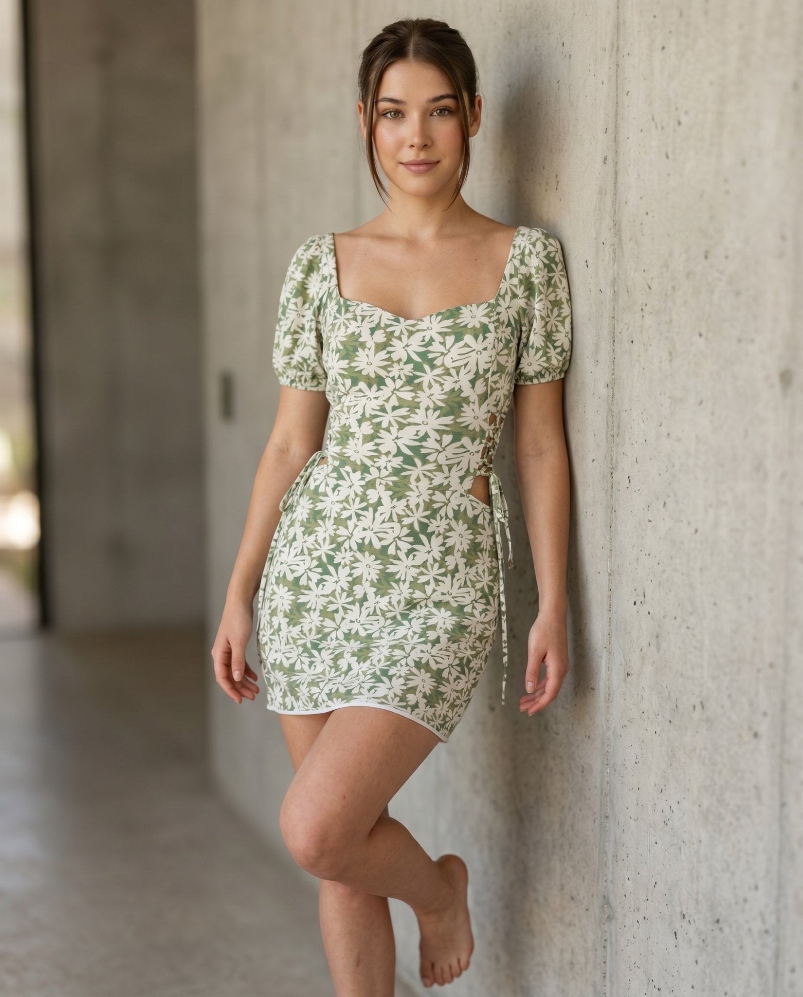 Flora Green Floral Mini Dress - June Joy