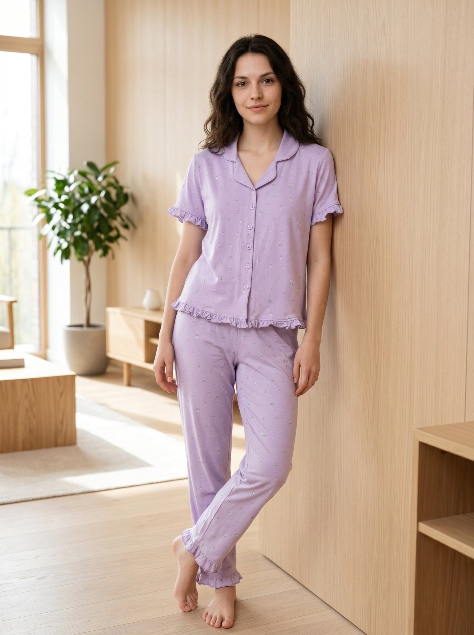 Lavender Ruffle Pajama Set - June Joy