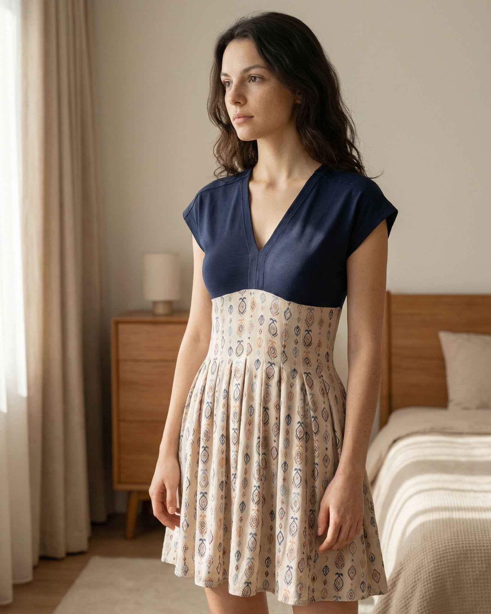 Midnight Azure Empire Dress