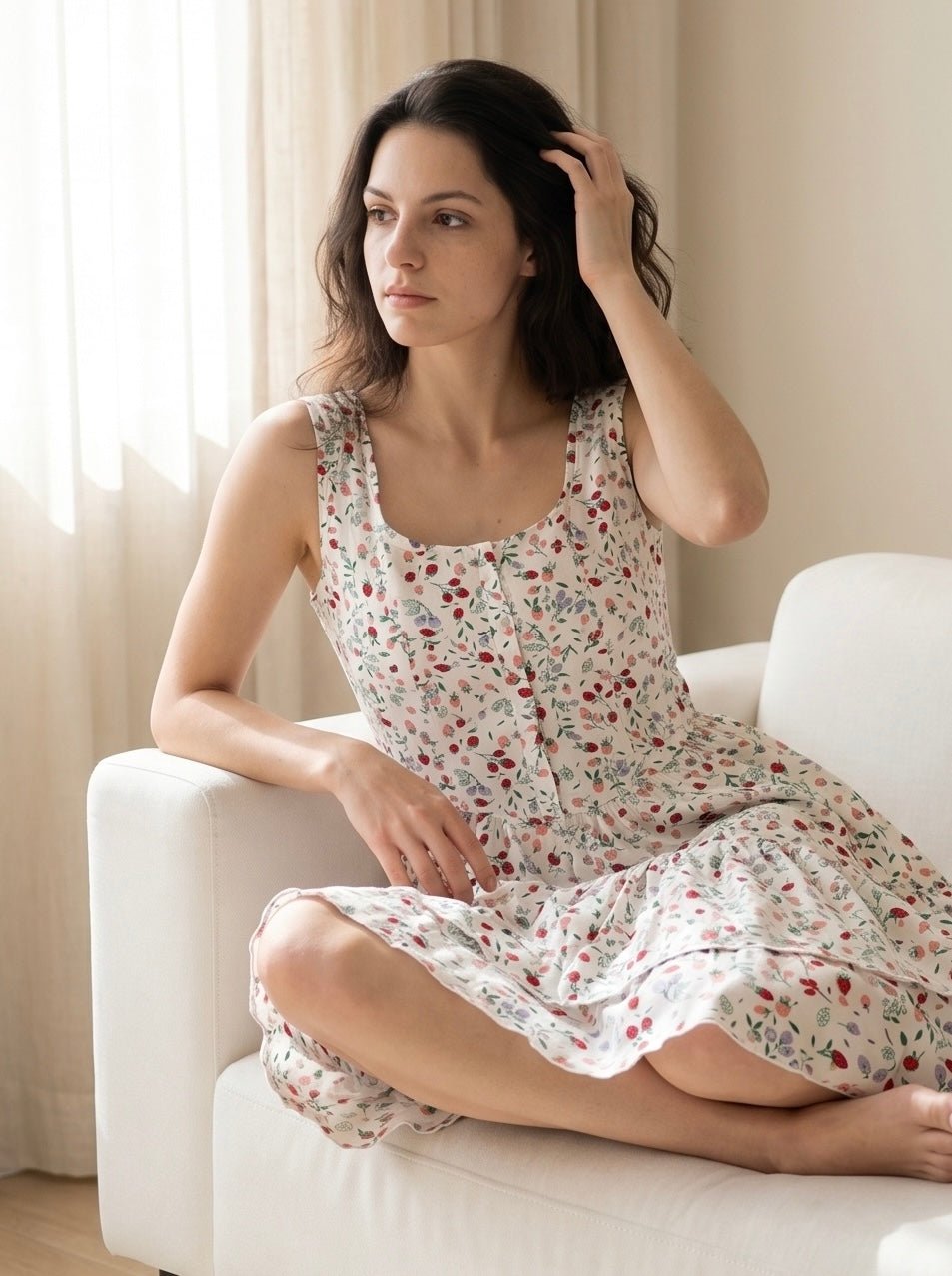 Strawberry Delight White Dress - June Joy