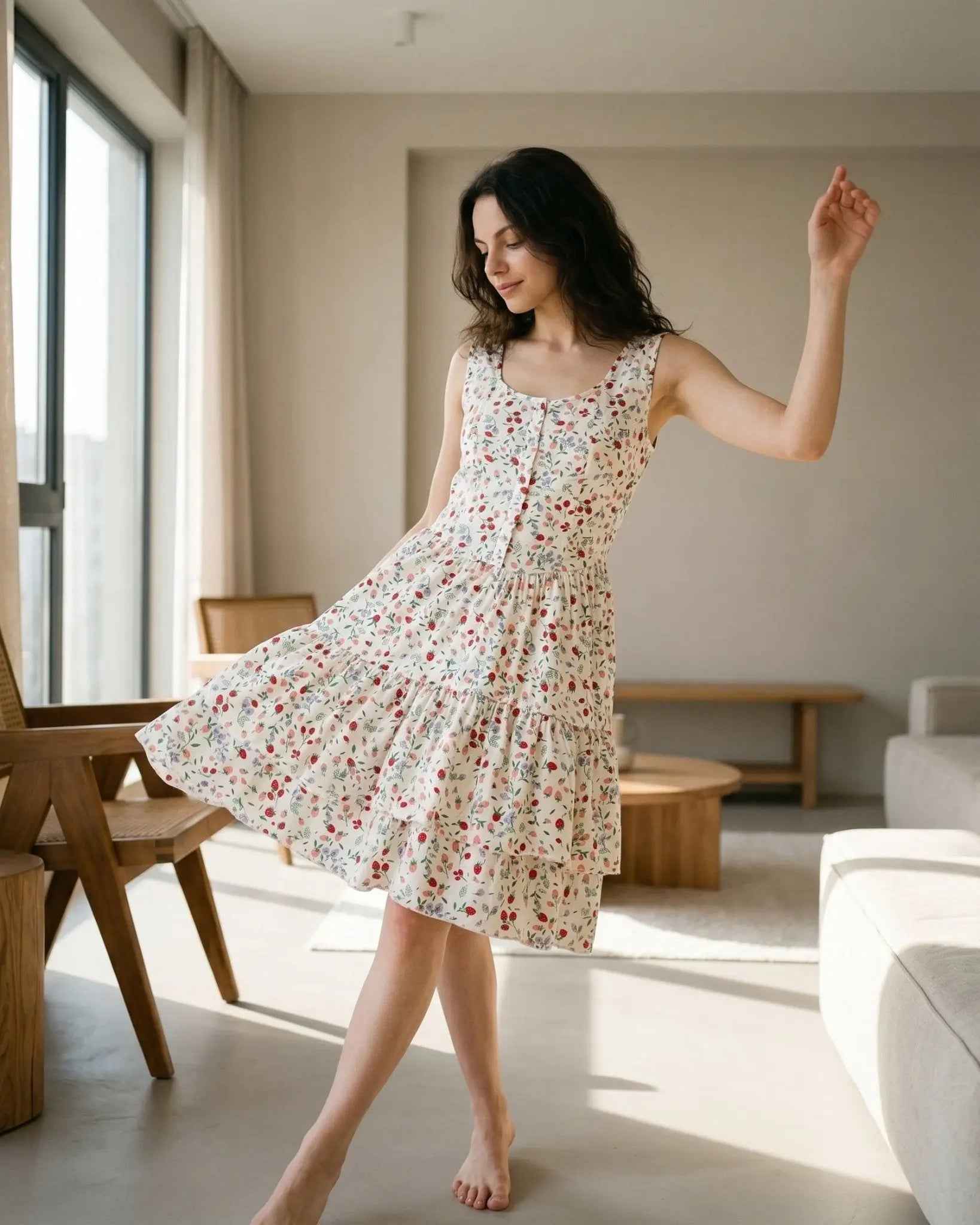 Strawberry Delight White Dress