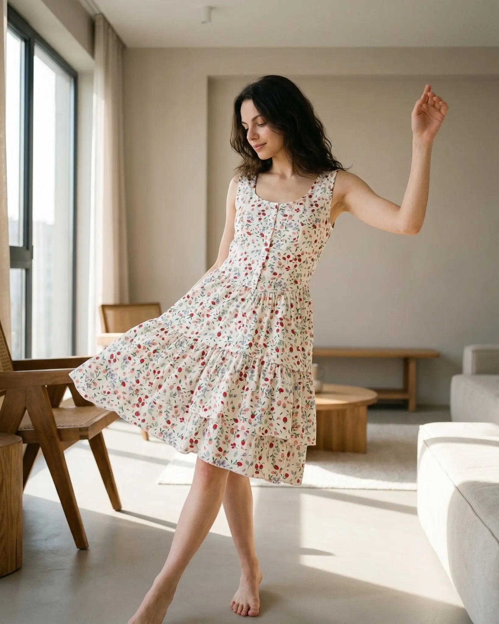 Strawberry Delight White Dress