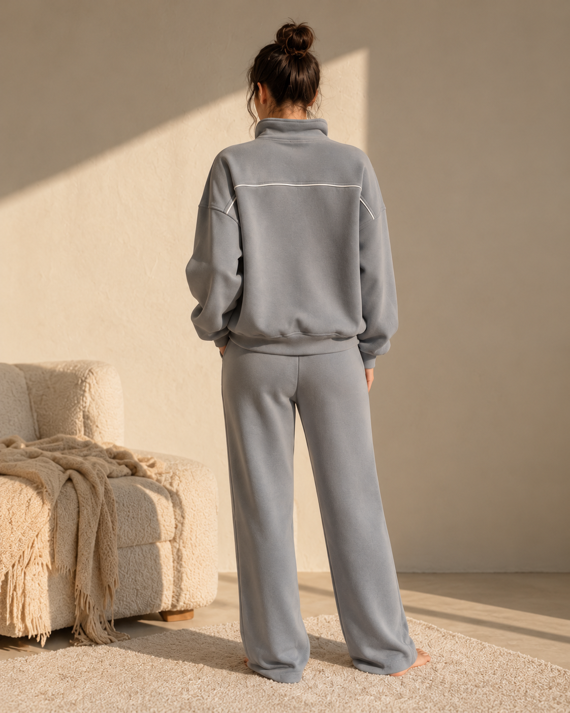 Silver Cloud Cotton Tracksuit Set