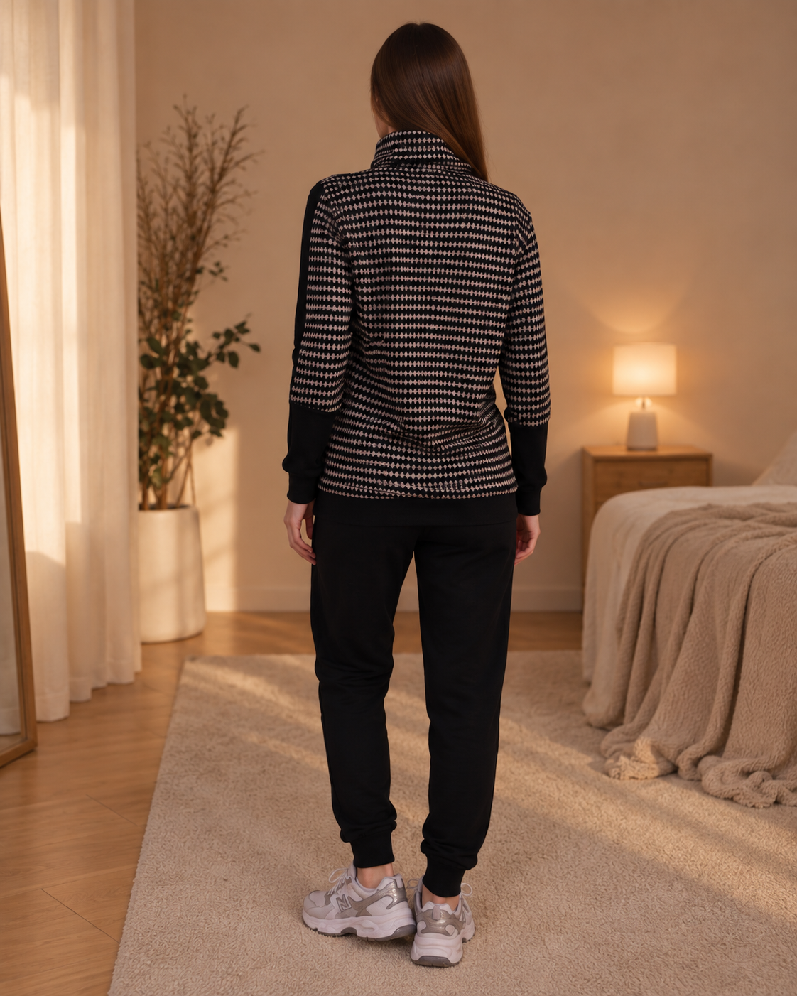 Midnight Check Knit Set