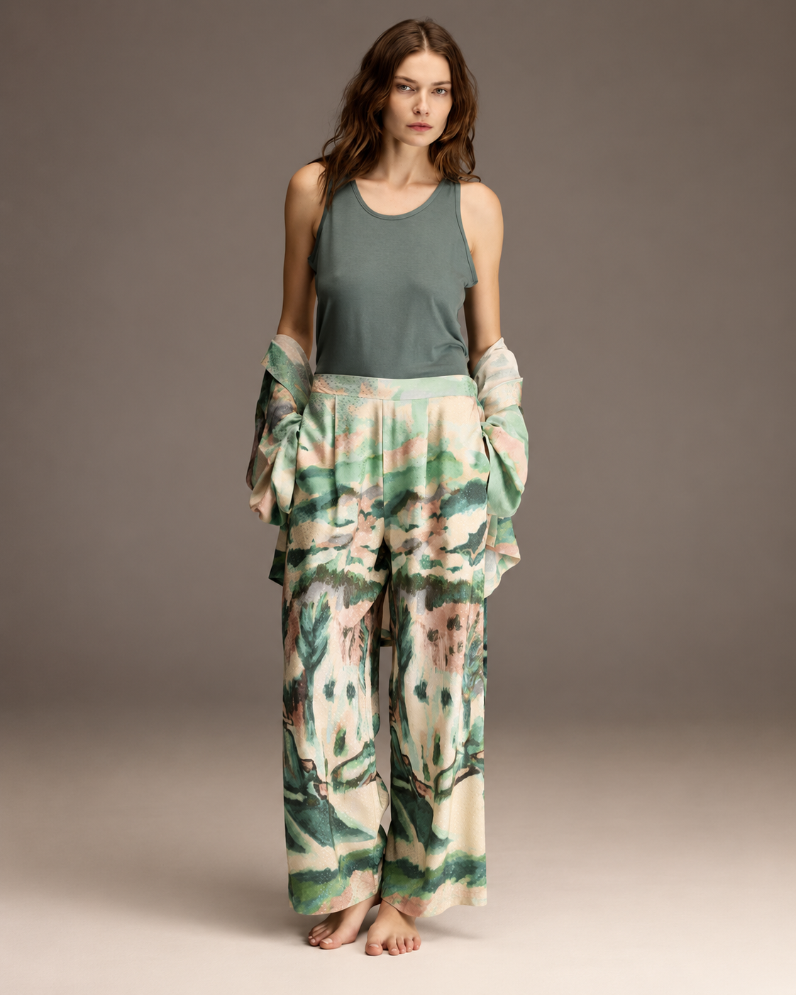 Sage Watercolor 3-Piece Lounge Set