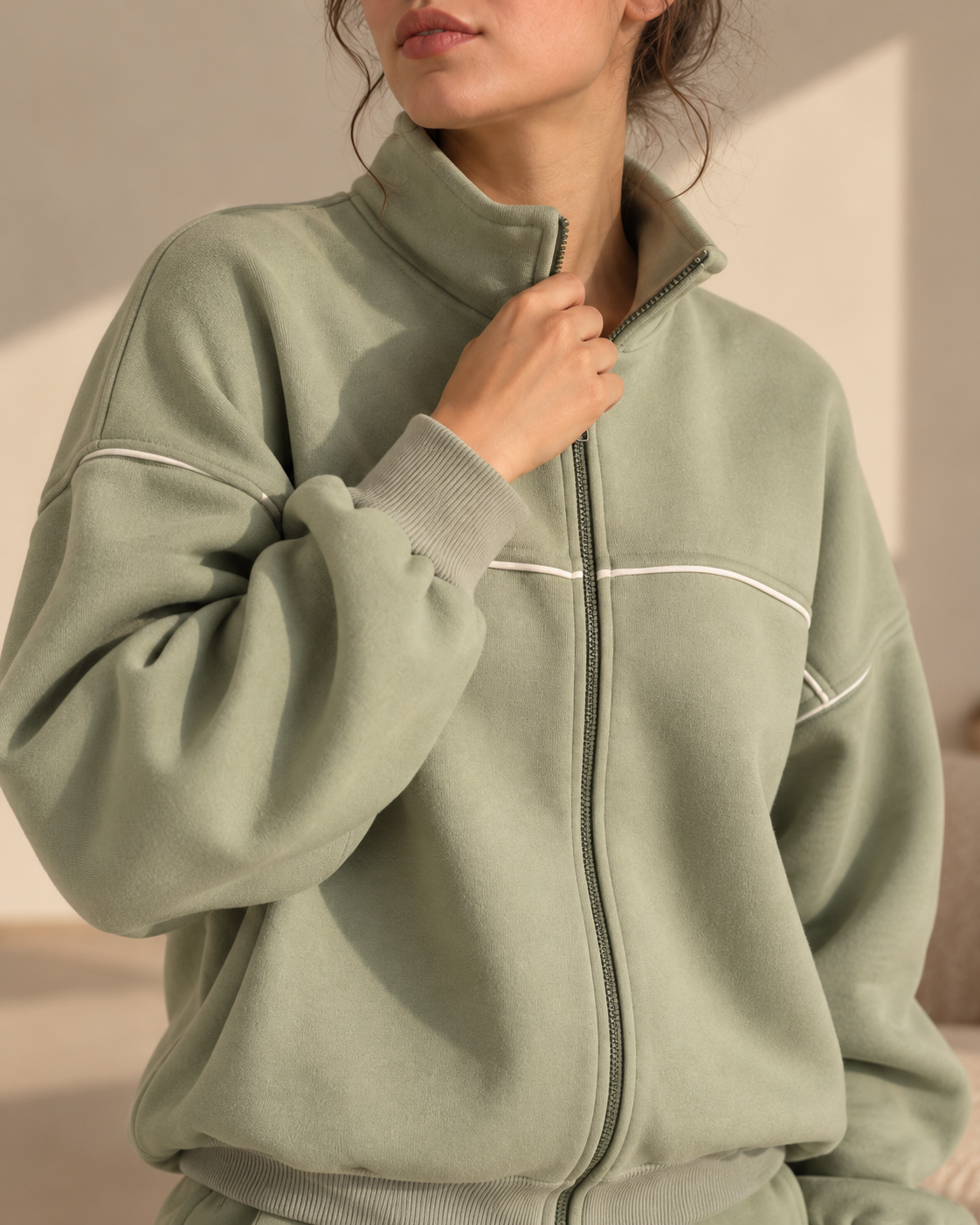 Sage Breeze Cotton Tracksuit Set