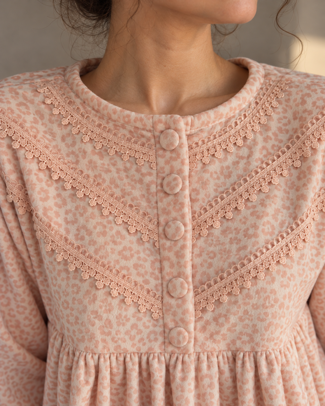 Blush Leopard Lace Pajama Set