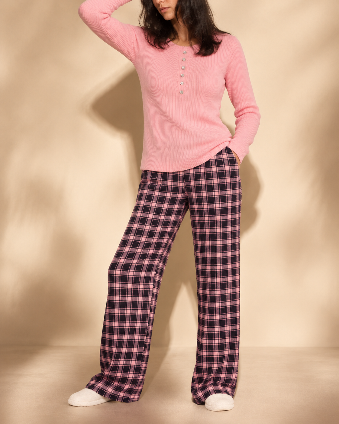 Blush Check Lounge Set