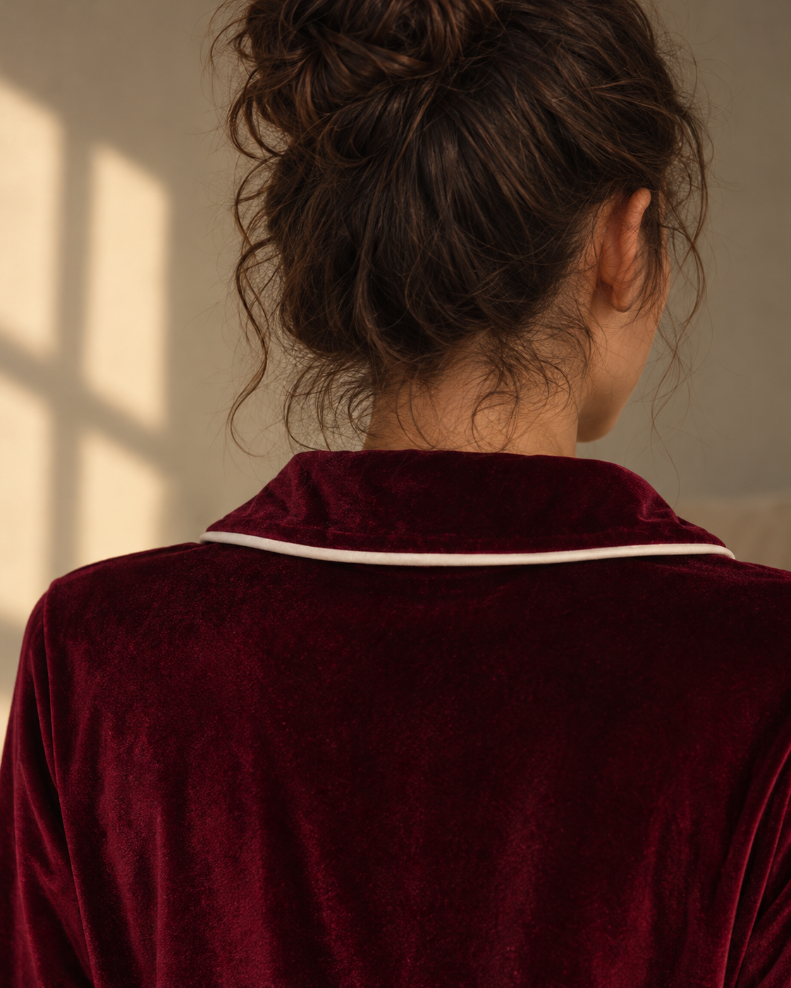 Burgundy Elegance Velvet Pajama Set