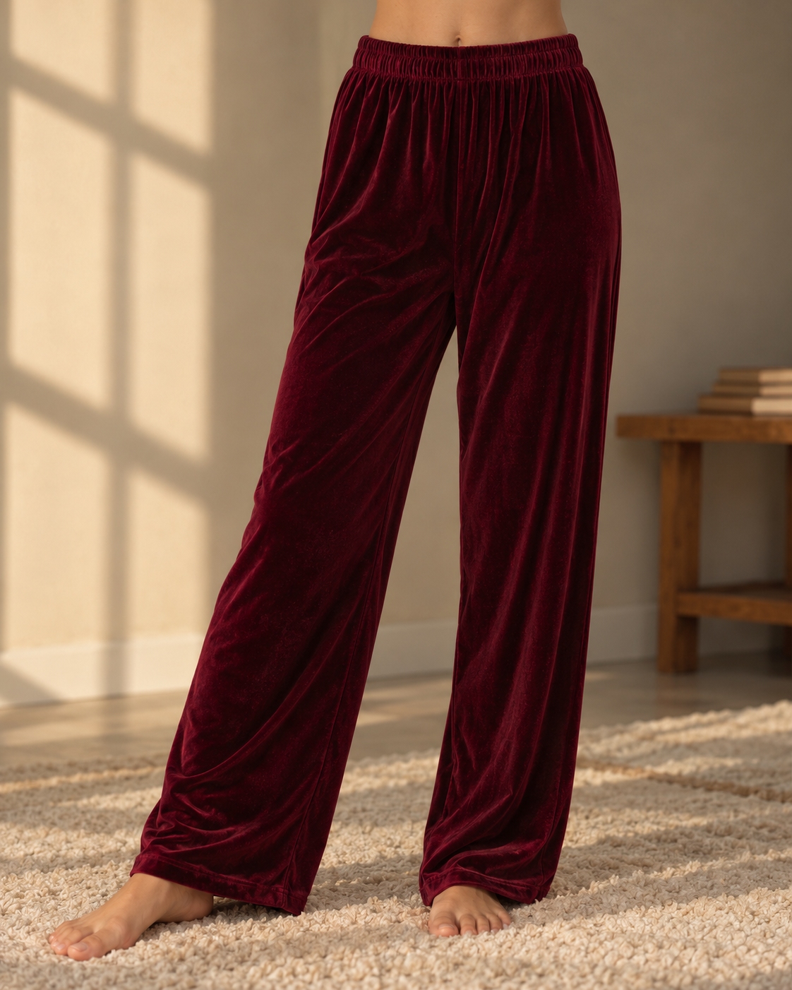 Burgundy Elegance Velvet Pajama Set