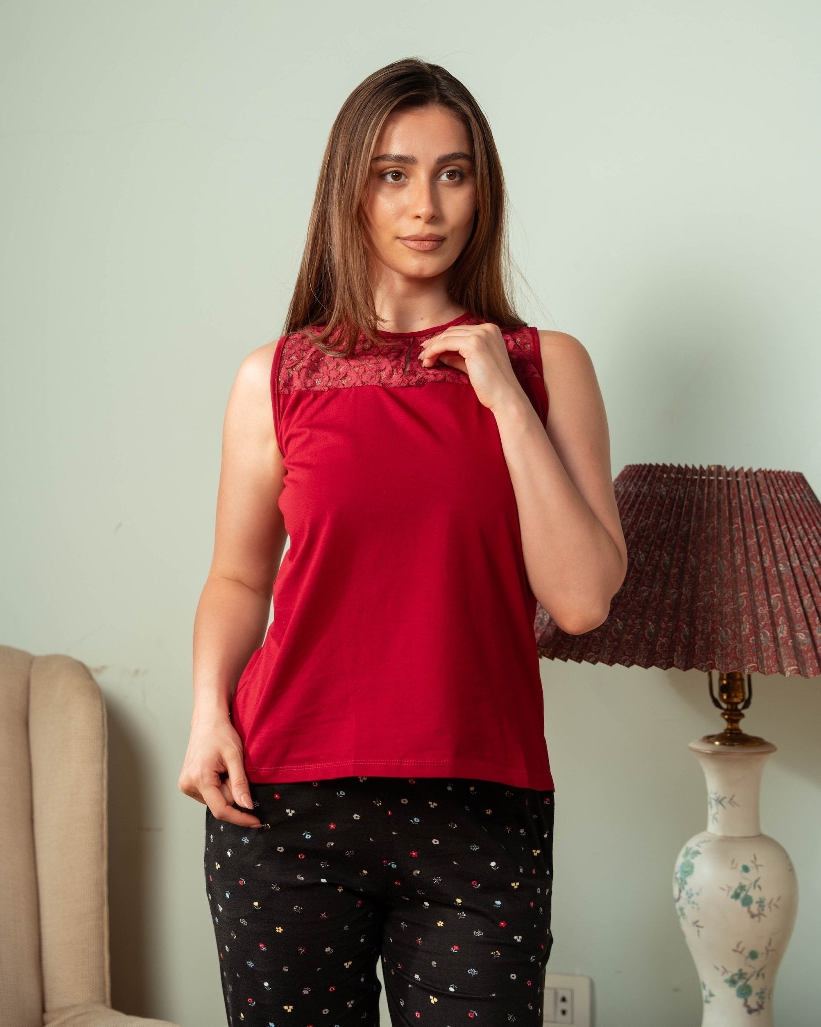 Burgundy Touch Pajama Set - June Joy