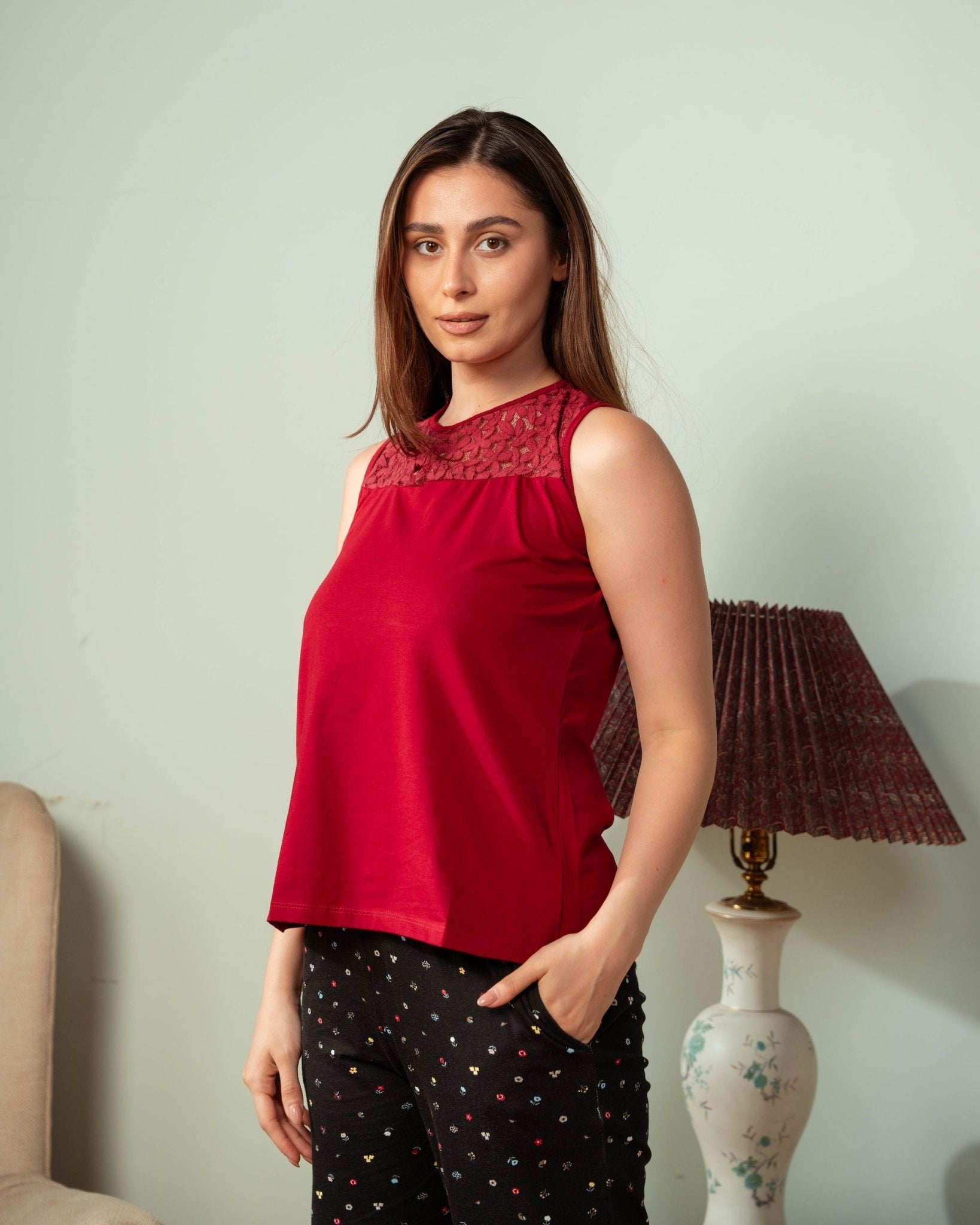 Burgundy Touch Pajama Set - June Joy