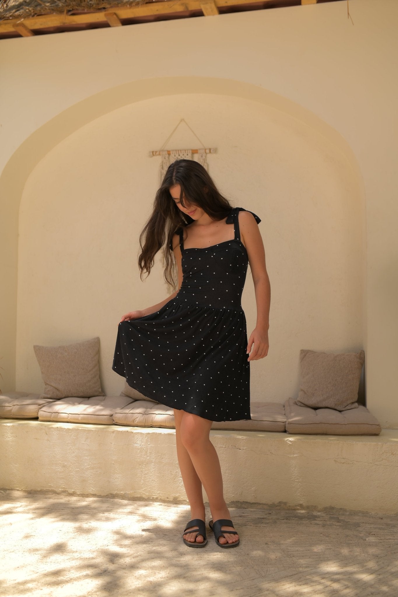 Classic Black Polka Dot Dress - June Joy