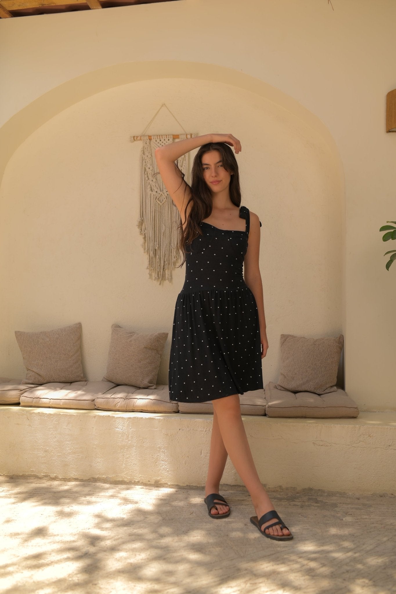 Classic Black Polka Dot Dress - June Joy