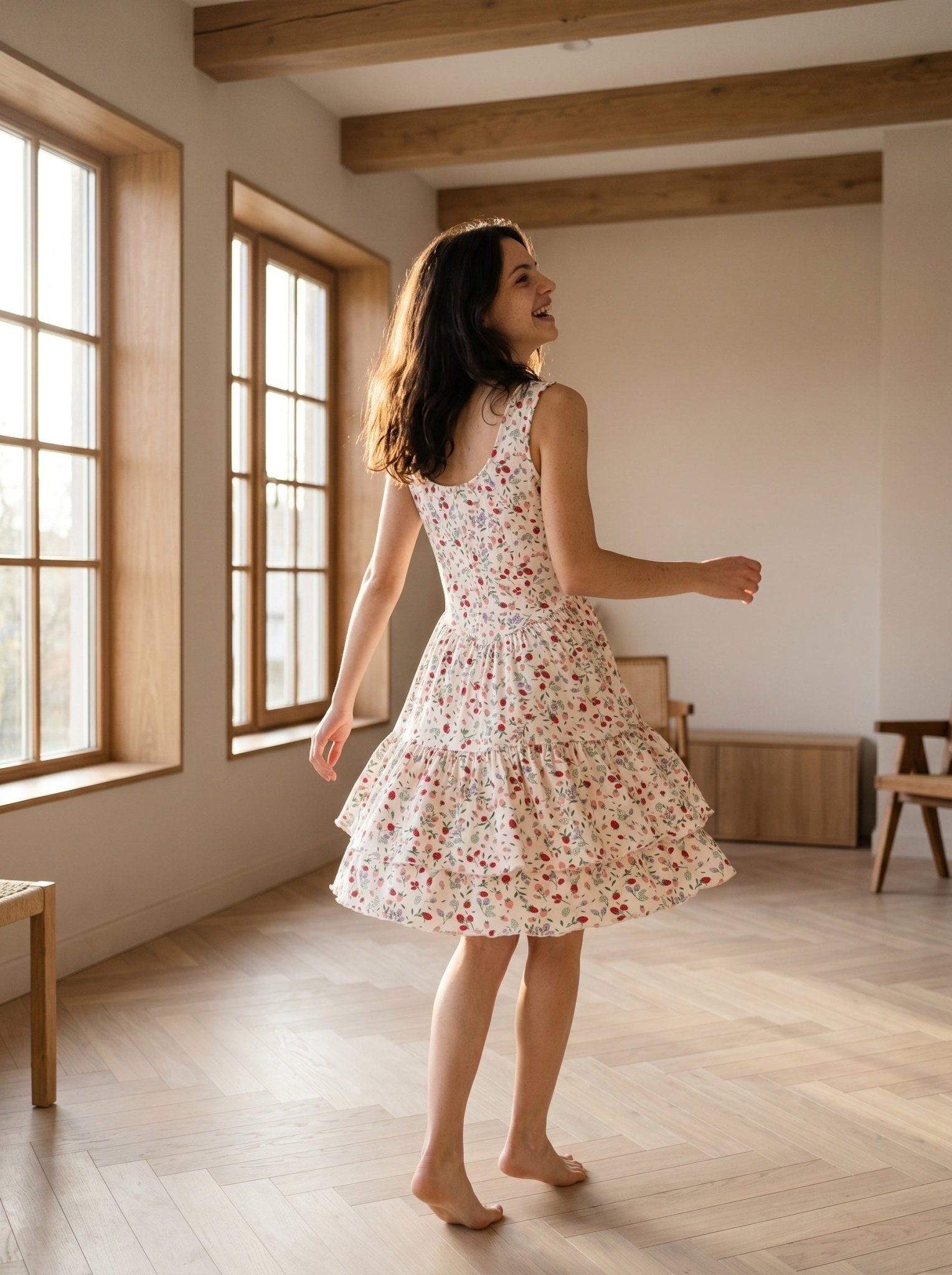 Strawberry Delight White Dress - June Joy